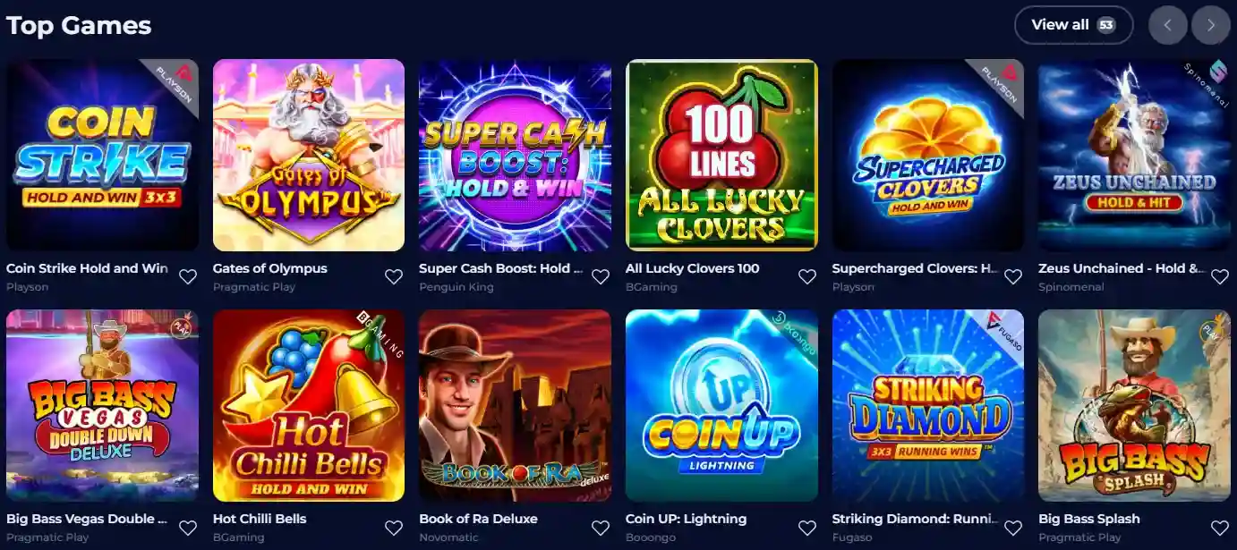 Wide array of games at Ninewin Casino